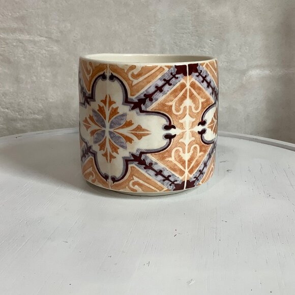 Anthropologie Monogram K Mug Moroccan-Inspired Tile Pattern Ceramic 3.75" - Picture 3 of 7